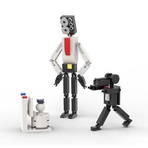 Skibidi Toilet Action Figure Building Block Set, 3 in 1 Skibi Toilet Cameraman